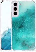 Telefoon Hoesje Geschikt voor Samsung Galaxy S22 Plus Case Anti-shock met transparante rand Painting Blue