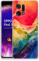 GSM Hoesje OPPO Find X5 TPU Bumper Watercolor Dark
