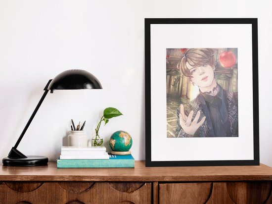 BTS Jimin Poster met Frame | Lijst 43x33CM | Kader 22x33CM | Muurdecoratie | Wanddecoratie | Army | Blood Sweat & Tears | Kpop Fanart