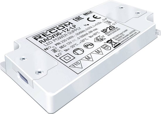 RECOM LED-driver 6 W 0 - 500 mA 12 V/DC Instelbaar