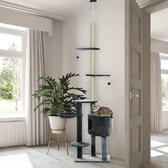 Bol.com PawHut Krabpaal met sisalpalen krabpaal voor katten klimpaal donkergrijs D30-275 aanbieding