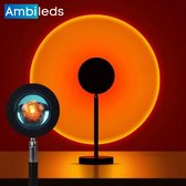 Sunset lamp – Tiktok lamp – TikTok - Projector lamp – Sfeerverlichting binnen – Zon Projector – LED – Projectie lamp – 360 graden draaibaar – Perfecte sfeer in de kamer - Projector - zon lamp