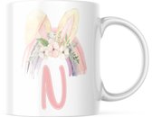 Paas Mok N regenboog konijnen oren | Paas cadeau | Pasen | Paasdecoratie | Pasen Decoratie | Grappige Cadeaus | Koffiemok | Koffiebeker | Theemok | Theebeker