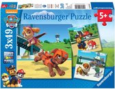 Puzzel 3x49 stukjes Paw Patrol team op 4 poten