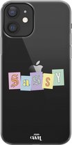 Sassy Letters - iPhone Transparant Case - Transparant hoesje geschikt voor iPhone 12 hoesje - Doorzichtig backcover hoesje met opdruk - Sassy