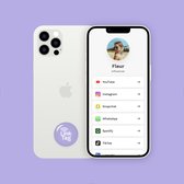 LinkTag Sticker - Licht paars - Digitaal visitekaartje - Deel je social media in één tap - NFC telefoon sticker