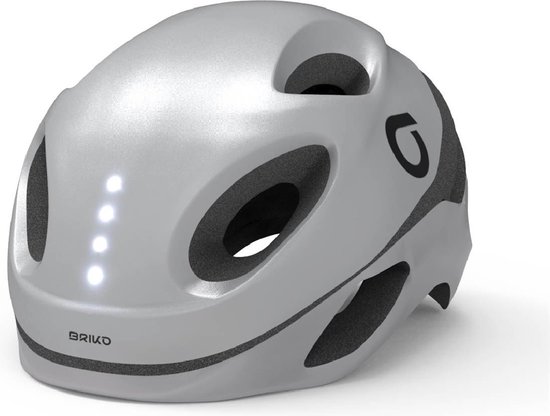 Briko E - One Led Fietshelm ZILVER - Maat Size L