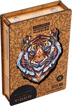 UNIDRAGON Houten Puzzel Dier - Mooie Tijger - 104 stukjes - Small 19x24 cm