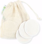 12 Herbruikbare Wasbare Wattenschijfjes | Organisch Katoen | Duurzaam Cadeau | Soft & Organic Cotton | Reusable Makeup Remover Pads | Set with 12 Pads + Mesh Bag