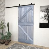 Schuifdeur met beslag 90x210 cm massief grenenhout grijs