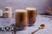 Kookpro Altom Andrea - Set van 2 Luxe Dubbelwandige Latte Macchiato / Cappuccino Glazen 450ML - Koffie Glazen - Thee Glazen - Dubbelwandig Koffie Glas - Borosilicaatglas