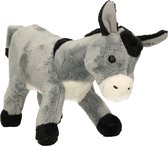 Pluche wilde ezel knuffeldier van 23 cm in het grijs - Speelgoed boerderij knuffels