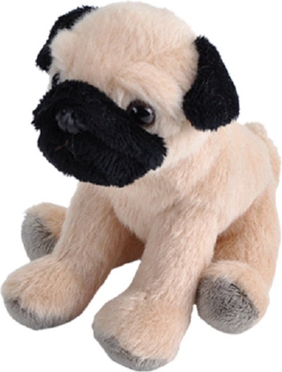 Wild Republic Knuffelhond Pug Junior 13 Cm Pluche Bruin