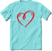 Valentijn Hart T-Shirt | Grappig Valentijnsdag Cadeautje voor Hem en Haar | Dames - Heren - Unisex | Kleding Cadeau | - Licht Blauw - XXL