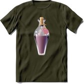 Valentijn love potion T-Shirt | Grappig Valentijnsdag Cadeautje voor Hem en Haar | Dames - Heren - Unisex | Kleding Cadeau | - Leger Groen - XXL