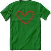 Valentijn Hart T-Shirt | Grappig Valentijnsdag Cadeautje voor Hem en Haar | Dames - Heren - Unisex | Kleding Cadeau | - Donker Groen - L