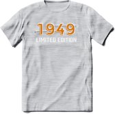 1949 Limited Edition T-Shirt | Goud - Zilver | Grappig Verjaardag en Feest Cadeau Shirt | Dames - Heren - Unisex | Tshirt Kleding Kado | - Licht Grijs - Gemaleerd - S