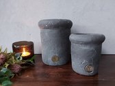 Brynxz - Set van twee bloempotten 'Edge' van beton - Industrial Vintage