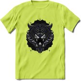 Tijger - Dieren Mandala T-Shirt | Donkerblauw | Grappig Verjaardag Zentangle Dierenkop Cadeau Shirt | Dames - Heren - Unisex | Wildlife Tshirt Kleding Kado | - Groen - XL