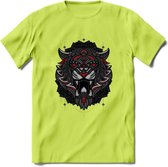 Tijger - Dieren Mandala T-Shirt | Rood | Grappig Verjaardag Zentangle Dierenkop Cadeau Shirt | Dames - Heren - Unisex | Wildlife Tshirt Kleding Kado | - Groen - XL