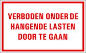 Verboden onder hangende lasten door te gaan tekstbord - kunststof 200 x 125 mm