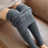 Thermo Legging - Winter Legging - Fleece legging - Warme Legging - High Waist - DonkerGrijs - One size