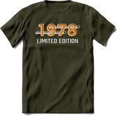 1978 Limited Edition T-Shirt | Goud - Zilver | Grappig Verjaardag en Feest Cadeau Shirt | Dames - Heren - Unisex | Tshirt Kleding Kado | - Leger Groen - L