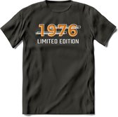 1976 Limited Edition T-Shirt | Goud - Zilver | Grappig Verjaardag en Feest Cadeau Shirt | Dames - Heren - Unisex | Tshirt Kleding Kado | - Donker Grijs - 3XL