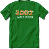 2002 Limited Edition T-Shirt | Goud - Zilver | Grappig Verjaardag en Feest Cadeau Shirt | Dames - Heren - Unisex | Tshirt Kleding Kado | - Donker Groen - L