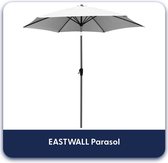EASTWALL Parasol – Balkon parasol – Strand zonnescherm – Tuin parasol – Stokparasol – Kantelbaar – Verstelbaar Balkonparasol – Waterdicht en weerbestendig – Licht grijs – 300x288cm