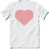 Valentijn Hart T-Shirt | Grappig Valentijnsdag Cadeautje voor Hem en Haar | Dames - Heren - Unisex | Kleding Cadeau | - Wit - 3XL