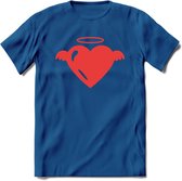 Valentijn Hart T-Shirt | Grappig Valentijnsdag Cadeautje voor Hem en Haar | Dames - Heren - Unisex | Kleding Cadeau | - Donker Blauw - XXL