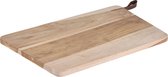 Houten snijplank/serveerplank met leren hengsel 40 cm - Snijplanken/serveerplanken/broodplanken van hout