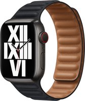 Fonu Leather link Apple Watch 1-7 series 42-44-45mm bandje - Middernacht