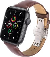 Qialino Leren bandje Apple Watch series 1-7 voor 42-44-45 mm - Bruin
