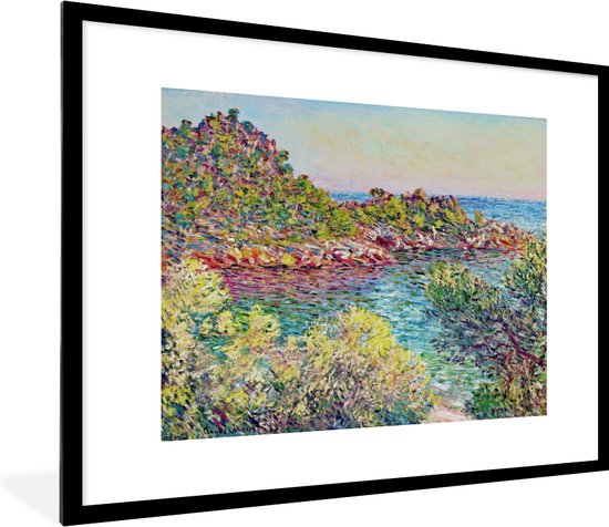 Fotolijst incl. Poster - Landschap bij Montecarlo - Schilderij van Claude Monet - 80x60 cm - Posterlijst