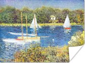 Poster The Seine at argenteuil - Schilderij van Claude Monet - 80x60 cm