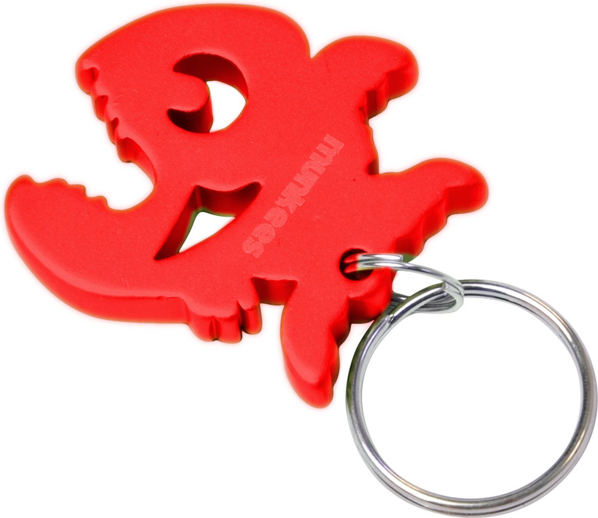 Munkees Flesopener Piranha 3,9 Cm Staal Rood