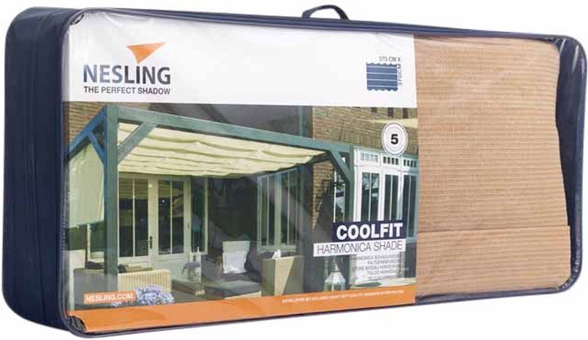 Nesling Coolfit retractable shade sail, B370xL370cm, Sand