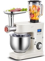 Gebruikt, Manzibo 6-in-1 Keukenmachine - Incl. Vleesmolen en Blender - Smoothiemaker - Mixer - Voor bakken - Deeghaak, Garde, Klopper  - 6 Snelheden - 5L tweedehands  Nederland