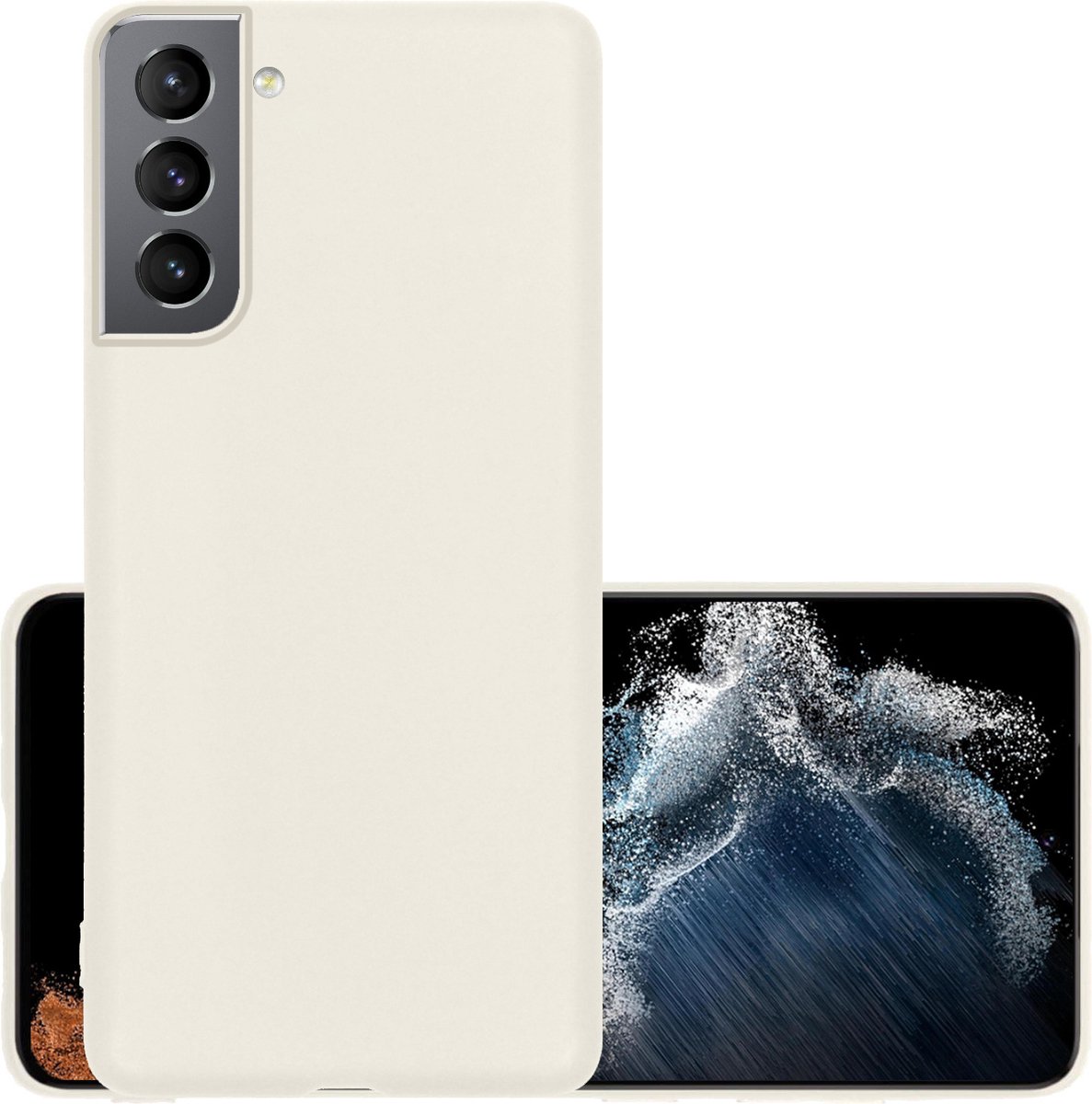 Hoesje - Geschikt voor Samsung Galaxy S22 - Sterk & Shockproof - Hoes Cover - Siliconen Case - Wit