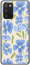Telefoonhoesje Geschikt voor Samsung Galaxy A33 5G hoesje - Bloem - Blauw - Patronen - Siliconen Telefoonhoesje Telefoonhoesje