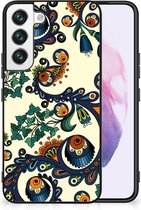 Telefoonhoesje met Naam Geschikt voor Samsung Galaxy S22 Hoesje maken met Zwarte rand Barok Flower