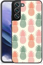 GSM Hoesje Geschikt voor Samsung Galaxy S22 Pro Siliconen Hoesje met Zwarte rand Ananas