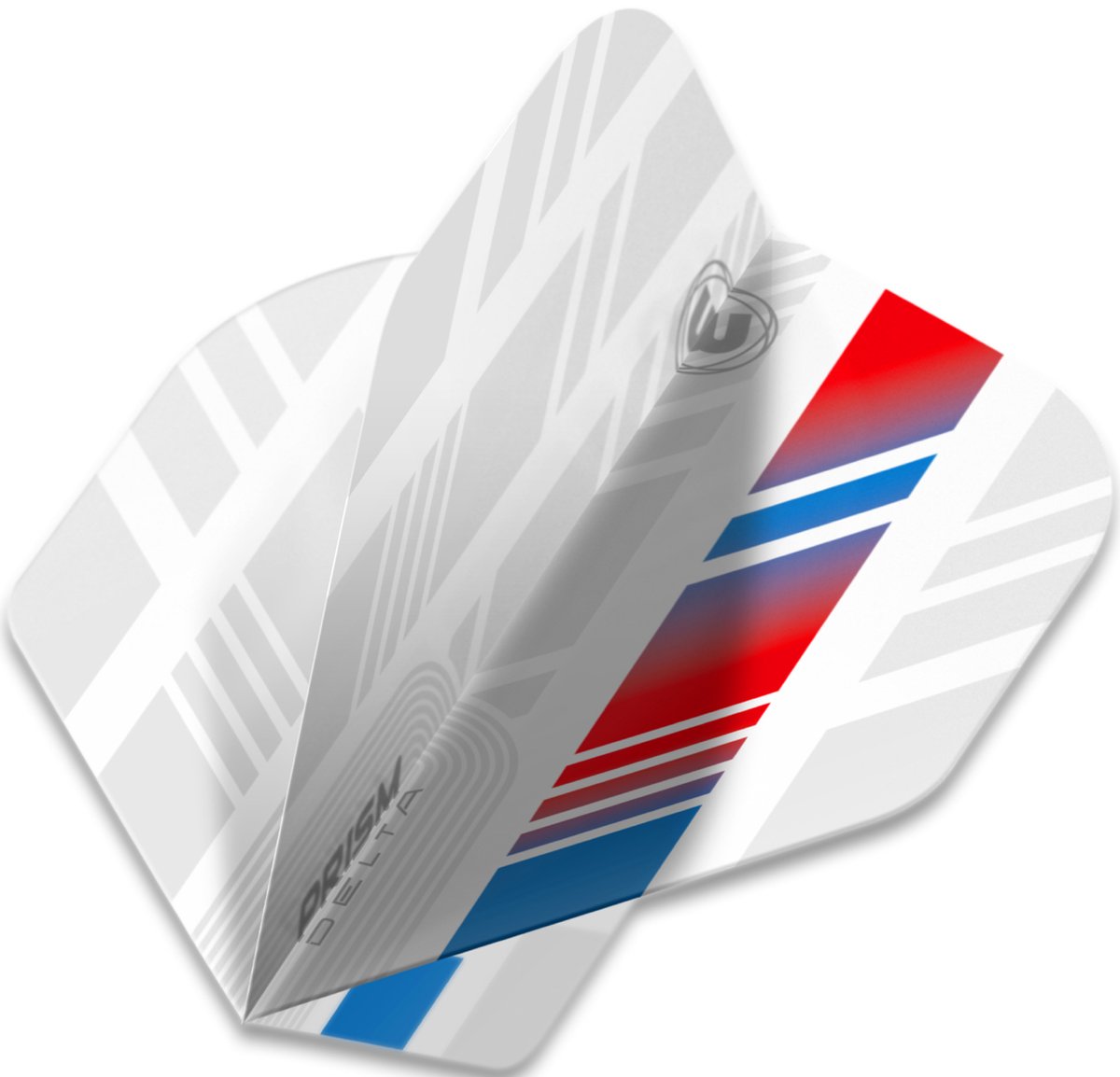 WINMAU - Prism Delta Wit, Rood en Blauw Dartvluchten - 1 set per pakket (3 vluchten in totaal)