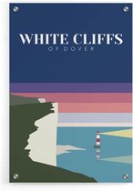Walljar - White Cliffs Of Dover United Kingdom Night II - Muurdecoratie - Plexiglas schilderij
