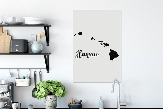 Tableau sur toile contour d'Hawaï - 40x60 cm - Décoration murale