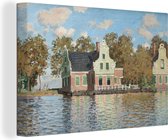 Canvas Schilderij Het huis bij de rivier de Zaan bij Zaandam - Schilderij van Claude Monet - 30x20 cm - Wanddecoratie