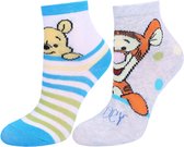 2x Wit-grijze sokken - Winnie de Poeh Disney / 15-18