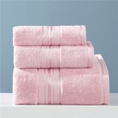 Badhanddoek - Handdoeken Set - Zachte Kwaliteit - Zacht Voor De Huid - Badkamer - Katoen - Waterabsorberend - Roze